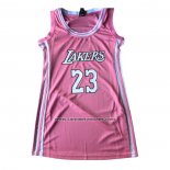 Camiseta Mujer Los Angeles Lakers Lebron James NO 23 Rosa