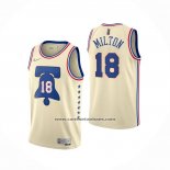 Camiseta Philadelphia 76ers Shake Milton Earned 2020-21 Crema