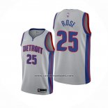 Camiseta Detroit Pistons Derrick Rose NO 25 Statement Gris