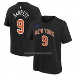 Camiseta Manga Corta New York Knicks RJ Barrett Ciudad 2022-23 Negro
