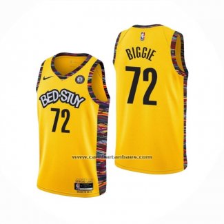 Camiseta Brooklyn Nets Biggie Ciudad 2020-21 Amarillo
