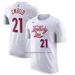 Camiseta Manga Corta Philadelphia 76ers Joel Embiid Ciudad 2022-23 Blanco