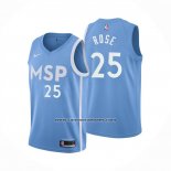 Camiseta Minnesota Timberwolves Derrick Rose NO 25 Ciudad Azul