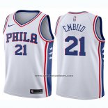Camiseta Nino Philadelphia 76ers Joel Embiid NO 21 Association 2017-18 Blanco