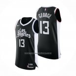 Camiseta Los Angeles Clippers Paul George Ciudad 2020-21 Autentico Negro