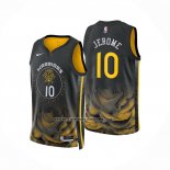Camiseta Golden State Warriors Ty Jerome NO 10 Ciudad 2022-23 Negro