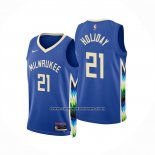 Camiseta Milwaukee Bucks Jrue Holiday Ciudad 2022-23 Azul