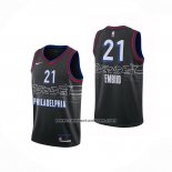 Camiseta Philadelphia 76ers Joel Embiid NO 21 Ciudad 2020-21 Negro