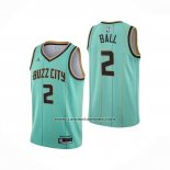 Camiseta Charlotte Hornets LaMelo Ball NO 2 Ciudad 2020-21 Verde